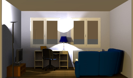 Tischlampe im Wohnzimmer - Beispiel für die Beleuchtung mit einer Tsichlampe